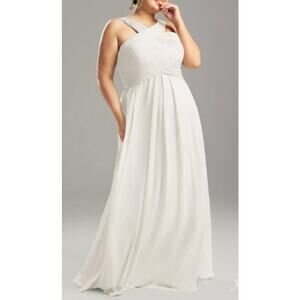 AW BRIDAL 6 S ivory cream Vienna wedding guest formal party maxi dress NEW B139